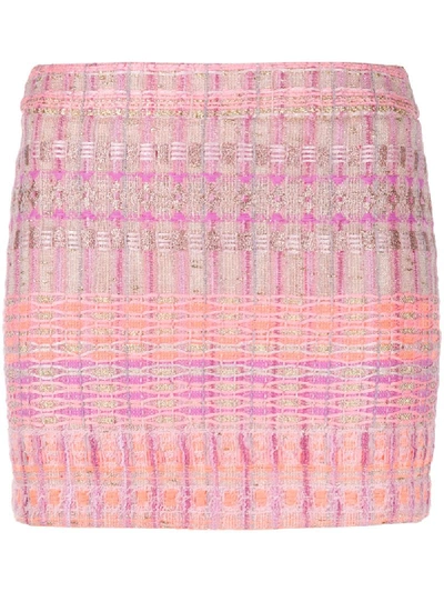 Giada Benincasa Geometric Weave Mini Skirt In Pink