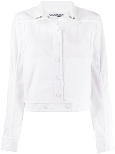 Courrèges Single-breasted Fitted Jacket In White