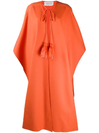 Valentino Tassel-trimmed Coat In Orange
