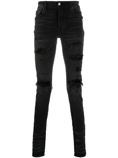 Amiri Men's Thrasher Distressed Skinny Jeans In Black