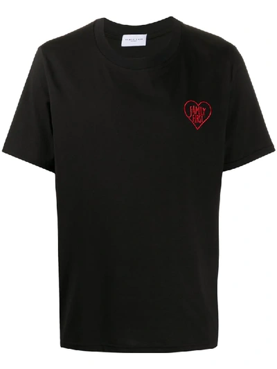 Family First Embroidered Logo T-shirt In Black