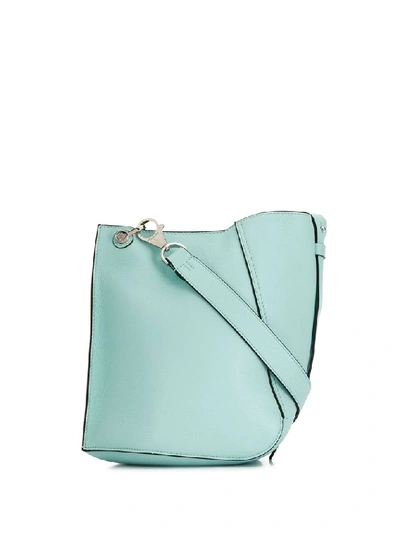 Lanvin Small Asymmetrical Leather Bucket Bag In Light Blue