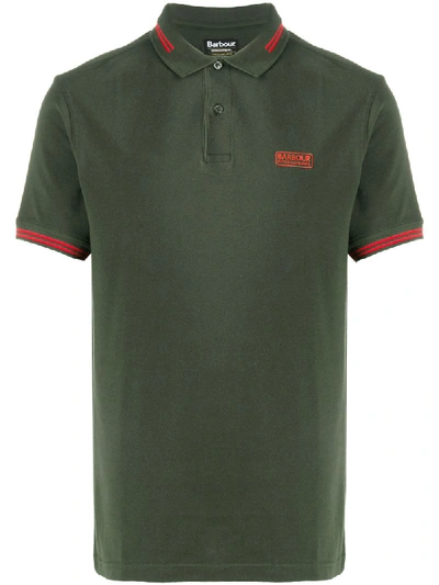 Barbour Logo Print Polo Shirt In Green