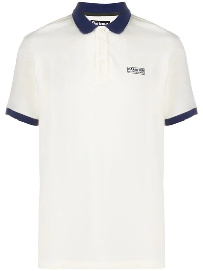 Barbour Logo Print Polo Shirt In White