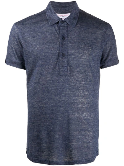 Orlebar Brown Short-sleeved Linen Polo Shirt In Blue Wash