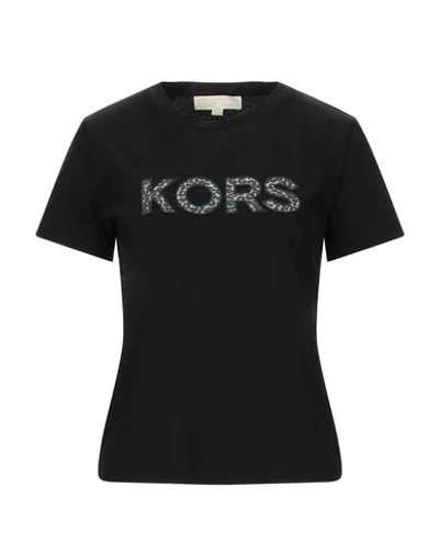 Michael Michael Kors Designer Logo T-shirt In Black