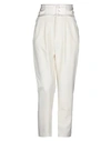 DONDUP DONDUP WOMAN PANTS IVORY SIZE 6 POLYESTER, VIRGIN WOOL, ELASTANE, SILK,13465448LV 2