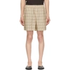 BODE TAN SCHOOLHOUSE PLAID RUGBY SHORTS