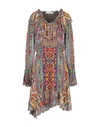 Etro Short Dresses In Green