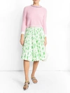 CALVIN KLEIN 205W39NYC Floral Print Pleated Skirt Green