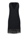 Shop Philosophy Di Lorenzo Serafini Woman Mini Dress Black Size 8 Viscose, Virgin Wool