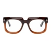 TOM FORD TOM FORD BROWN GRADIENT THICK SQUARE GLASSES