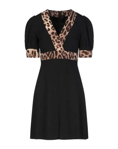 DOLCE & GABBANA DOLCE & GABBANA WOMAN MINI DRESS BLACK SIZE 6 VISCOSE, ACETATE, WOOL, ELASTANE,15043681EB 2