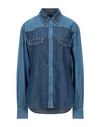 ROBERTO CAVALLI ROBERTO CAVALLI WOMAN DENIM SHIRT BLUE SIZE 14 COTTON,42798221VK 7