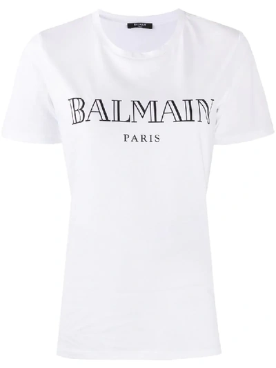 Balmain T-shirt With Logo Print In White