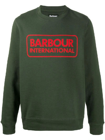 Barbour Contrasting Logo Print Sweatshirt In Green