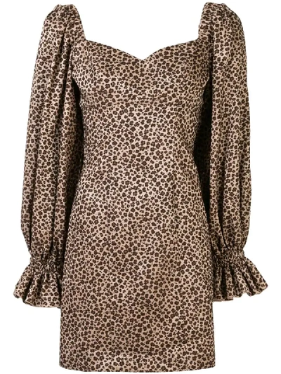 Karen Walker Embers Leopard-print Dress In Beige