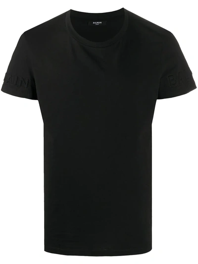 Balmain Round Neck T-shirt In Black