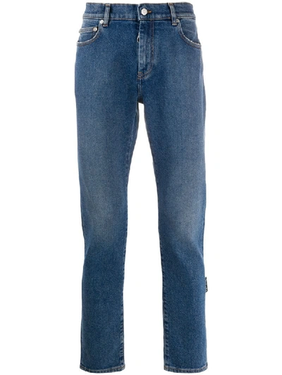Off-white Low Rise Slim-fit Jeans In Blue