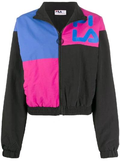 Fila Colour Block Track Jacket In Black