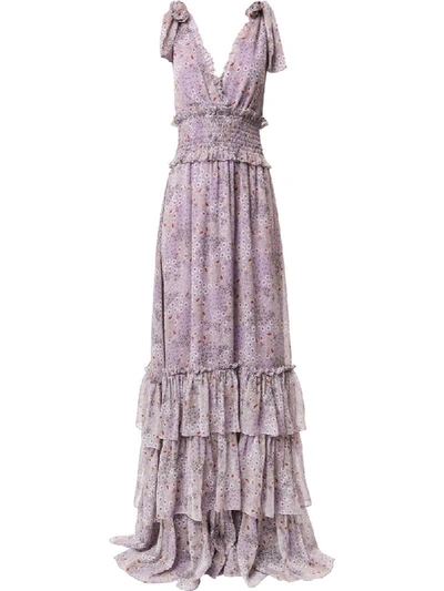 Alexis Tiered Maxi Dress In Purple