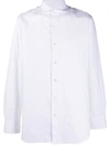 Finamore 1925 Napoli Curved-hem Long-sleeved Shirt In White