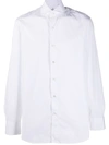 Finamore 1925 Napoli Curved-hem Long-sleeved Shirt In White