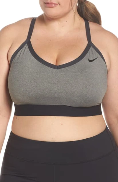 Nike Indy Sports Bra In Heather/ Anthracite/ Black