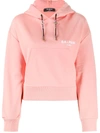 Balmain Logo-print Drawstring Hoodie In Pink