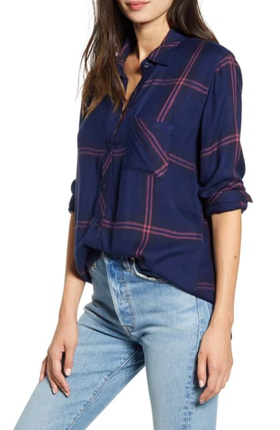 Rails Hunter Plaid Shirt In Sapphire Black Rose