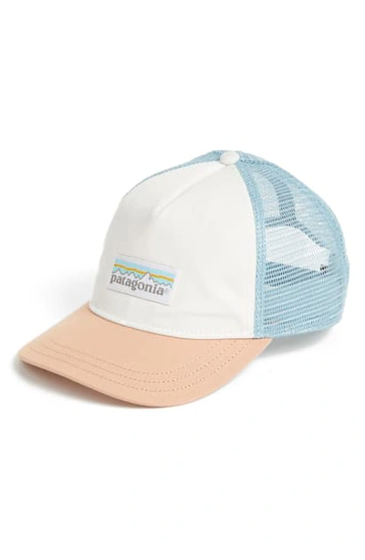 Patagonia P-6 Logo Layback Trucker Hat In White
