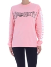 GCDS HELLO KITTY LONG SLEEVE T-SHIRT IN PINK