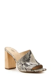 Botkier Ross Block Heel Slide Sandal In Snake Print Leather