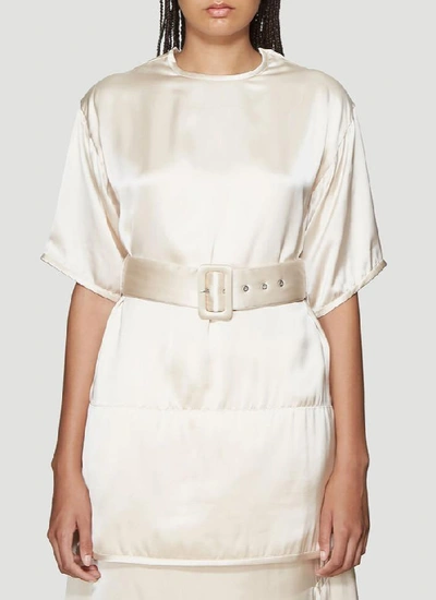 Jil Sander Loto Belted Top In Pink In Beige