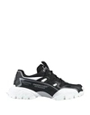 Valentino Vu V Face Chunky Leather Sneakers In Black