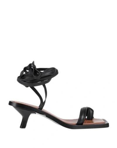 Erika Cavallini Toe Strap Sandals In Black