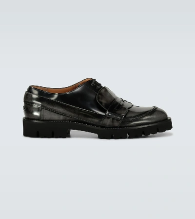 Maison Margiela Fusion Brushed Leather Shoes In Black