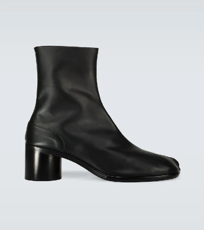 Maison Margiela Tabi Leather Ankle Boots In Black