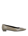 Roger Vivier Ballet Flats In Khaki