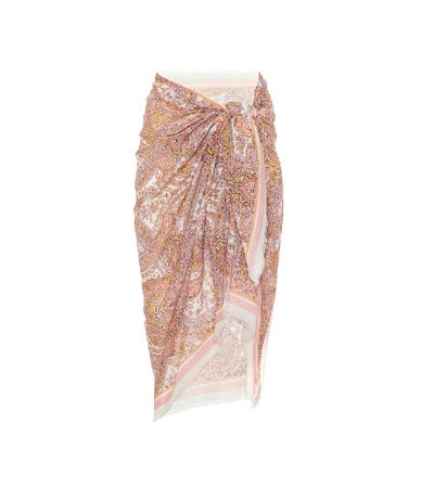 Zimmermann Paisley Cotton Sarong In Pink