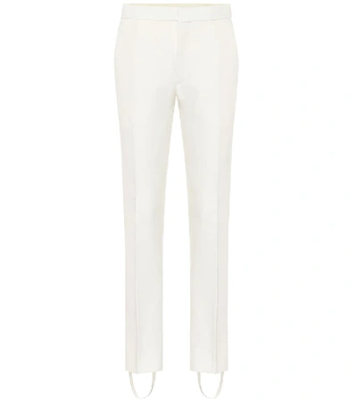 Wardrobe.nyc Wardrobe. Nyc Womens Off-white Tapered High-rise Wool And Silk Tuxedo Trousers S