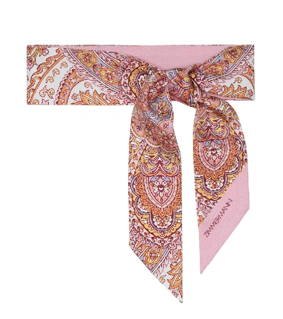 Zimmermann Paisley Silk Headscarf In Pink