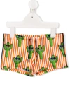 Mc2 Saint Barth Cactus Motif Swim Shorts In Orange