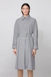 HUGO BOSS HUGO BOSS - TRENCH COAT IN STRETCH FABRIC WITH PEPITA CHECK - PATTERNED