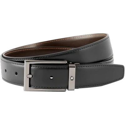 Montblanc Black/brown Reversible Cut-to-size Business Belt In Black,brown