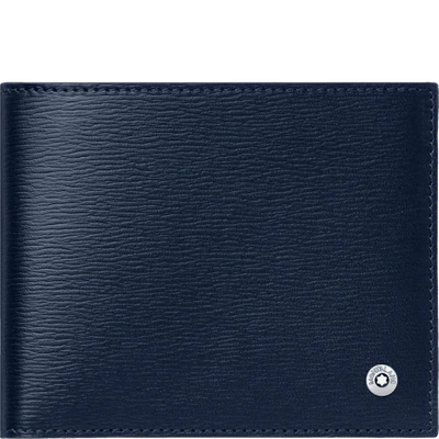 Montblanc 4810 Westside Wallet 6cc In Blue