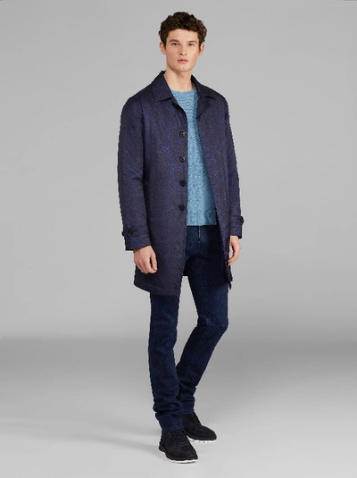 Etro Paisley Placed Print Jeans In Blue