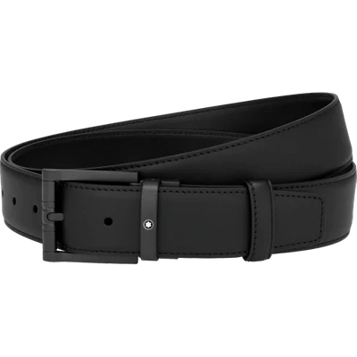 Montblanc Squared Matt Black Pvd Pin Buckle Belt