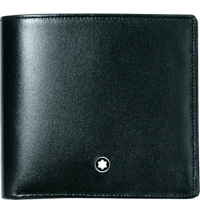 Montblanc Meisterstuck Leather 4 Slot Bi Fold Wallet With Coin Case In Black