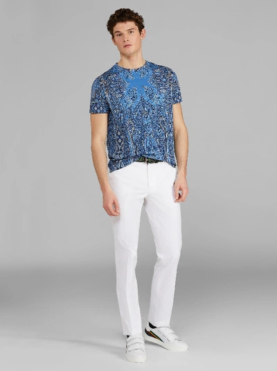 Etro Paisley Jacquard Tailored Trousers In Blue